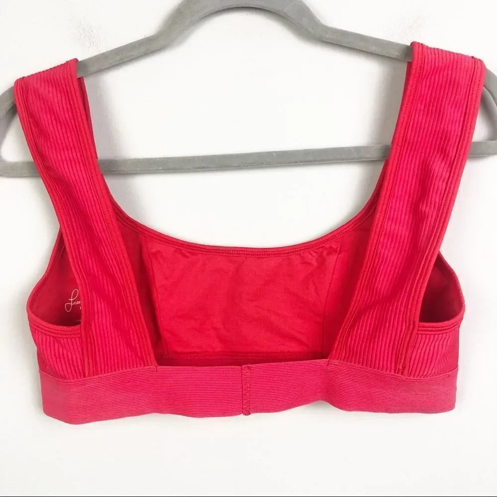FRANKIE’S BIKINIS | Drew Red Ribbed Pullover Bikini Top Women’s Size Large
